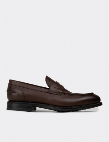 Men's Brown Leather Dress Loafers