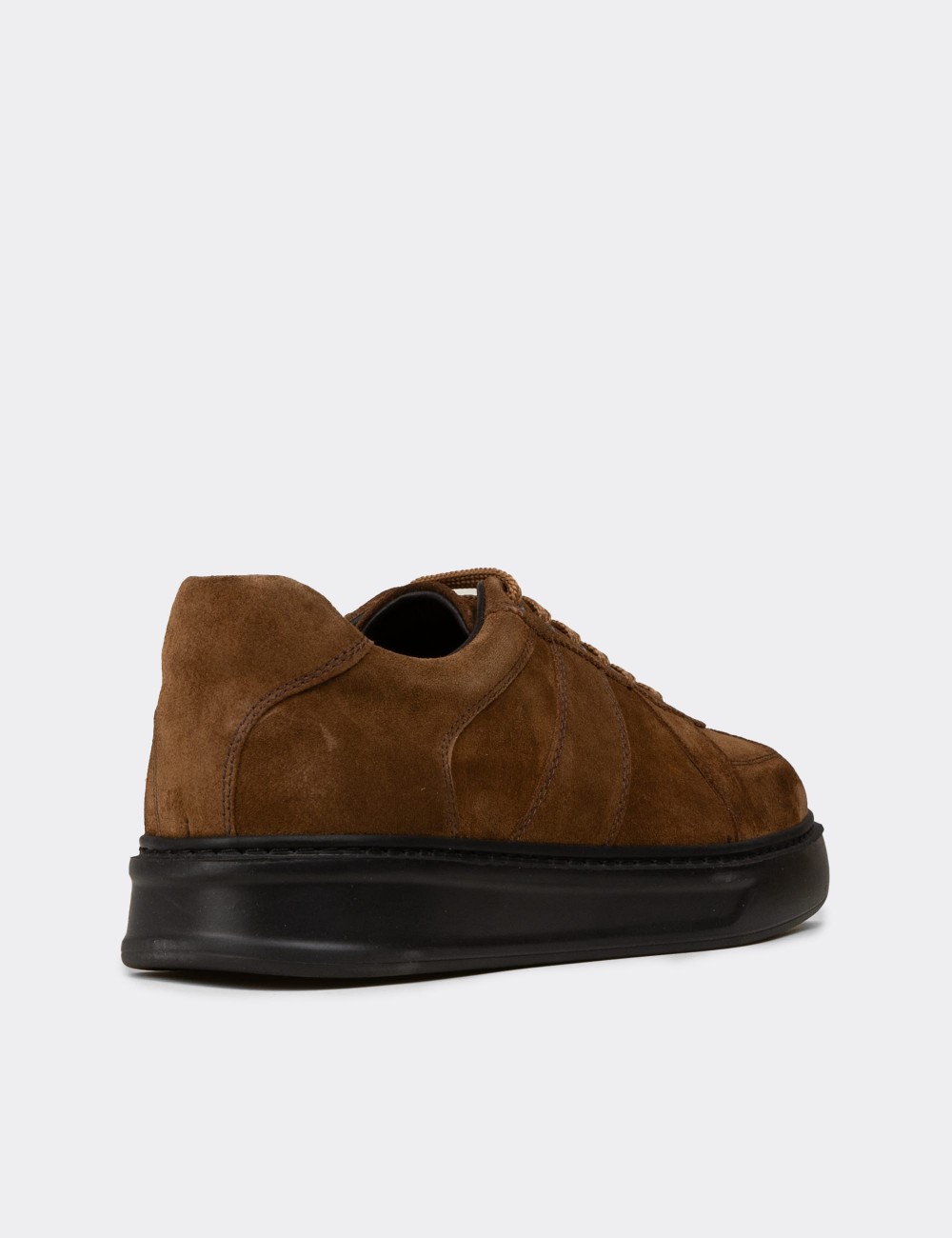 Men's Tan Suede Sneakers - 02017MTBAP01
