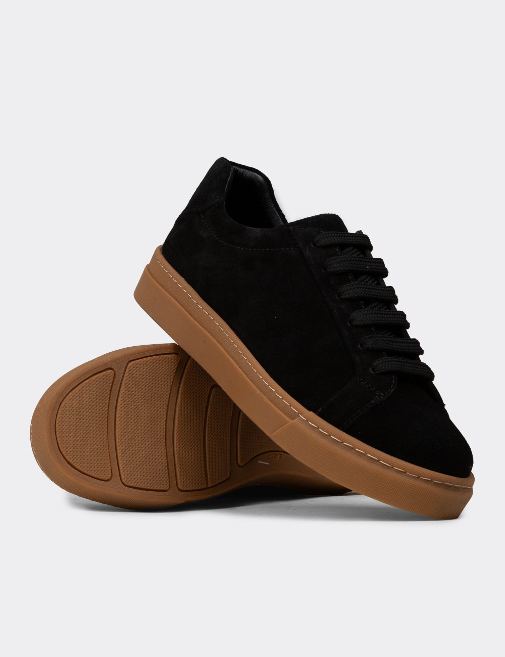 Men's Black Suede Sneakers - 02018MSYHC03