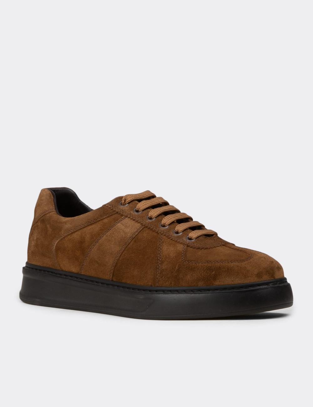 Men's Tan Suede Sneakers - 02017MTBAP01