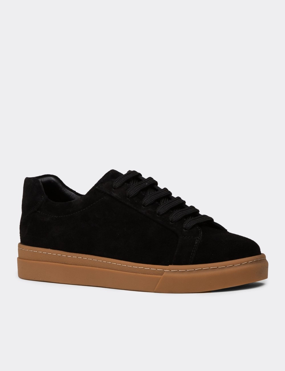 Men's Black Suede Sneakers - 02018MSYHC03