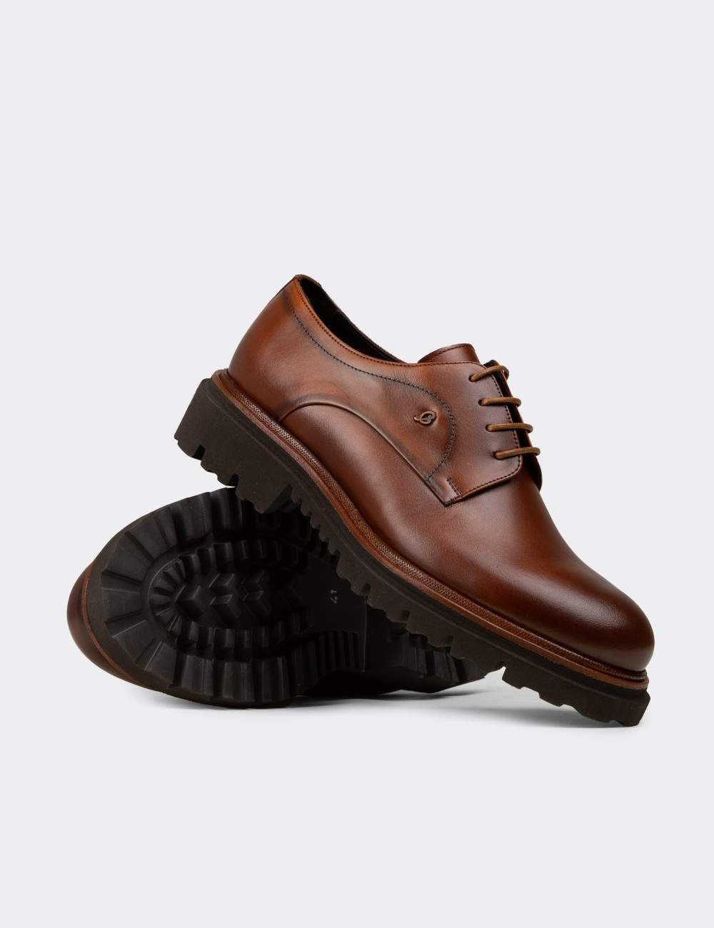 Men's Tan Leather Lace-Up Footwear - F6527MTBAP01