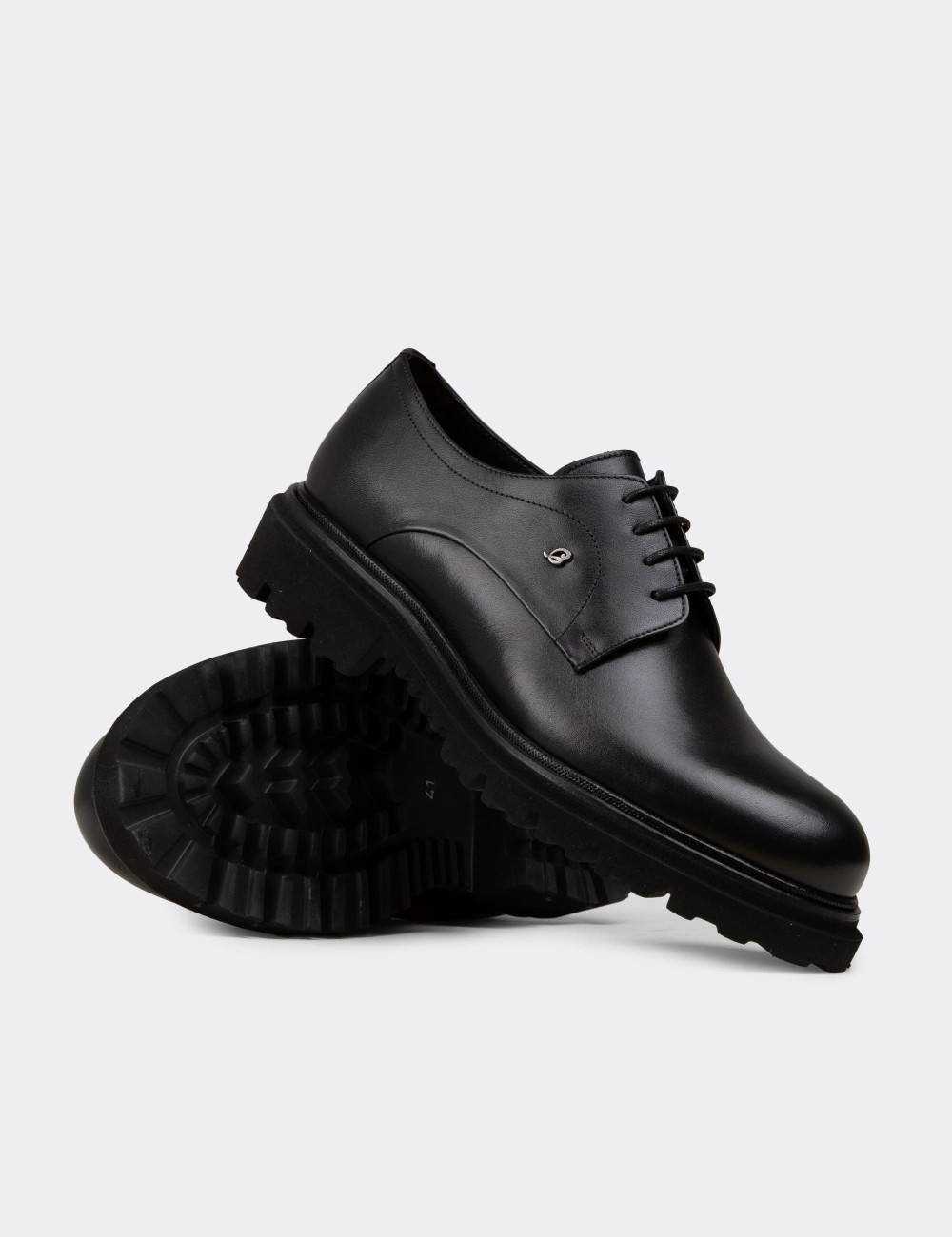 Men's Black Leather Lace-up Footwear - F6527MSYHP01