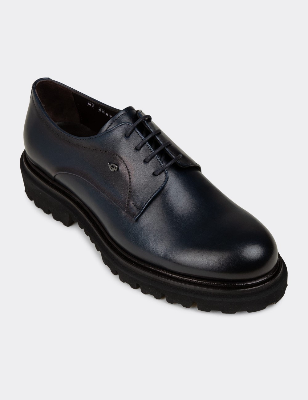 Men's Navy Leather Lace-Up Footwear - F6527MLCVP01