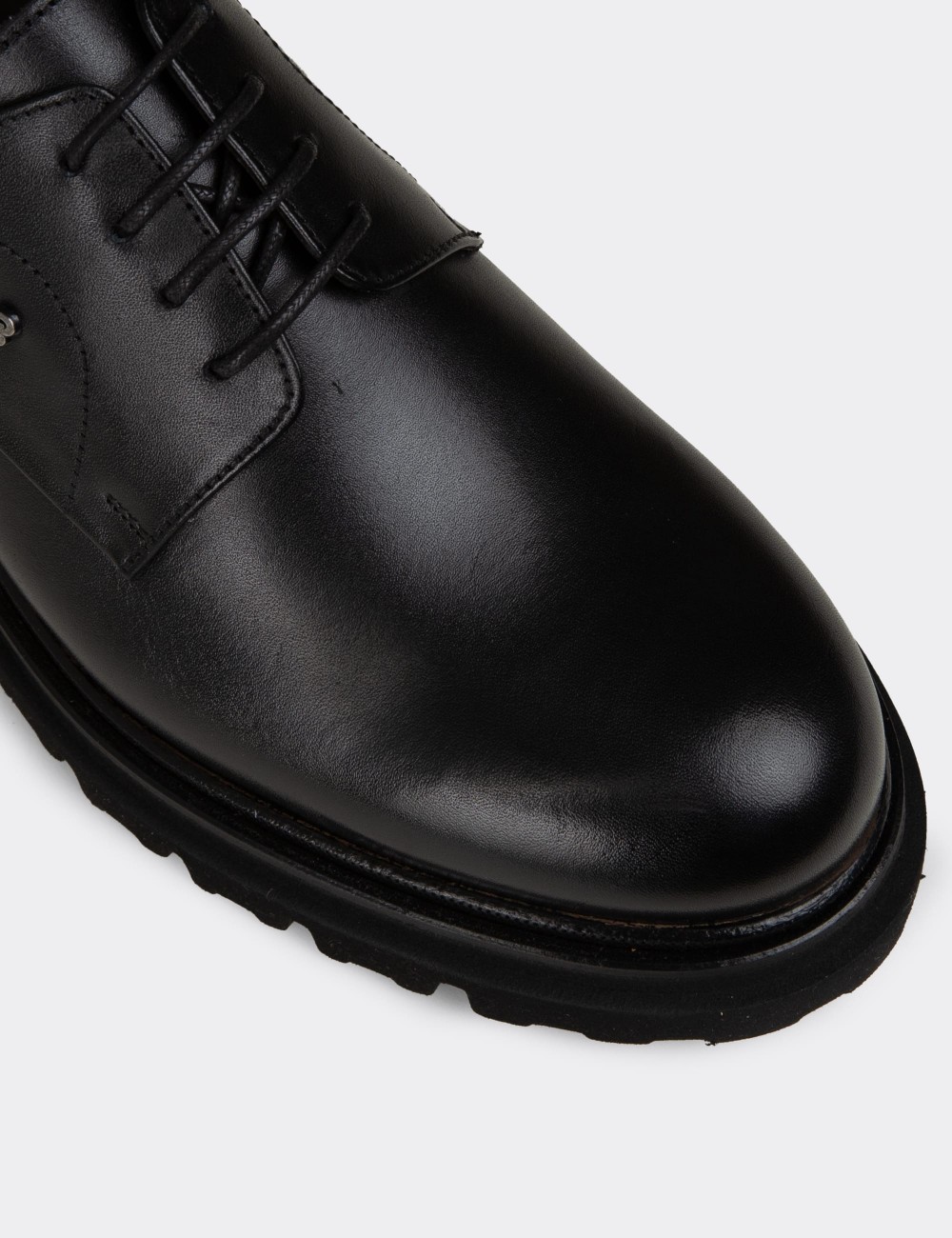 Men's Black Leather Lace-up Footwear - F6527MSYHP01