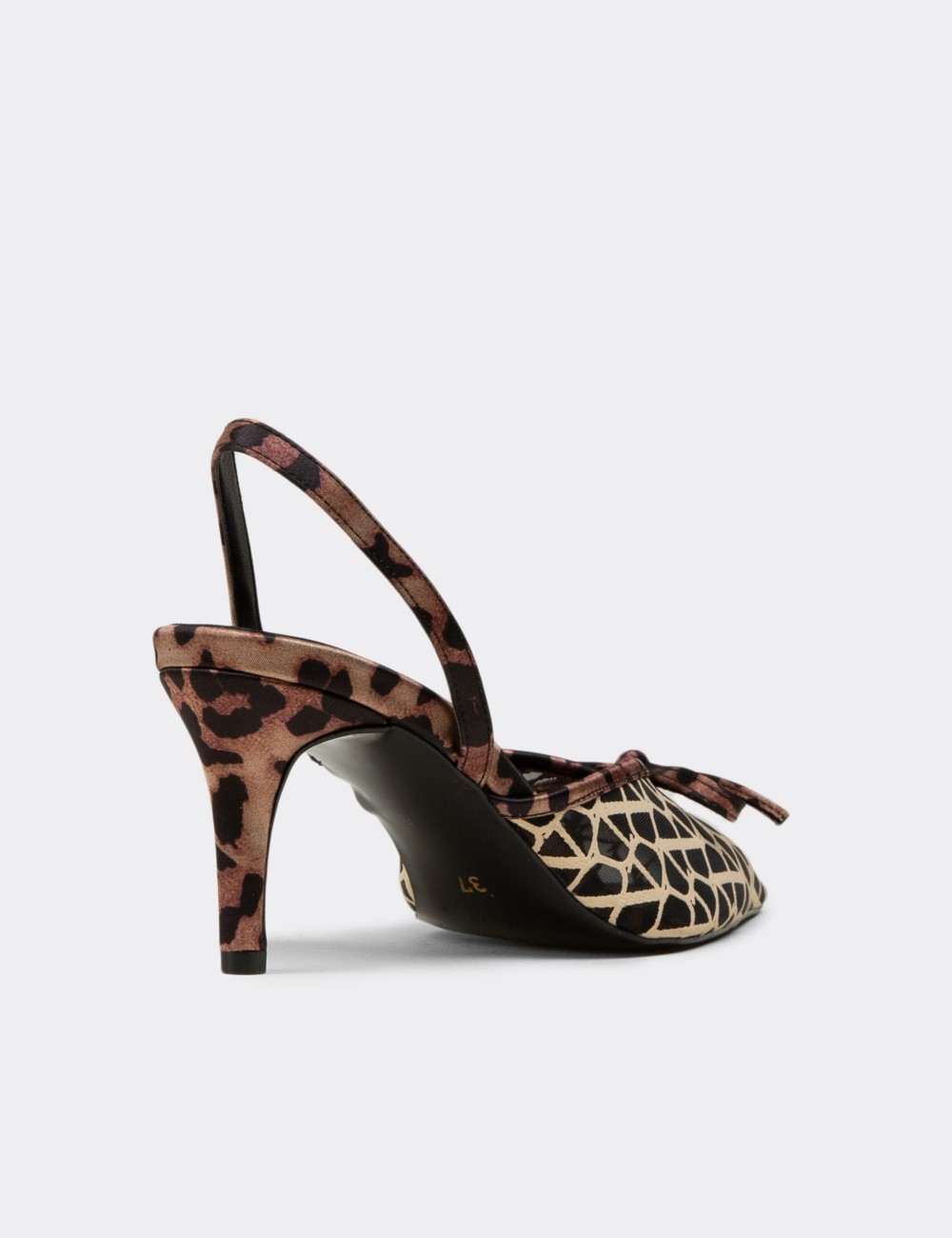 Women's Beige Transparent Heels - V1766ZBEJM01