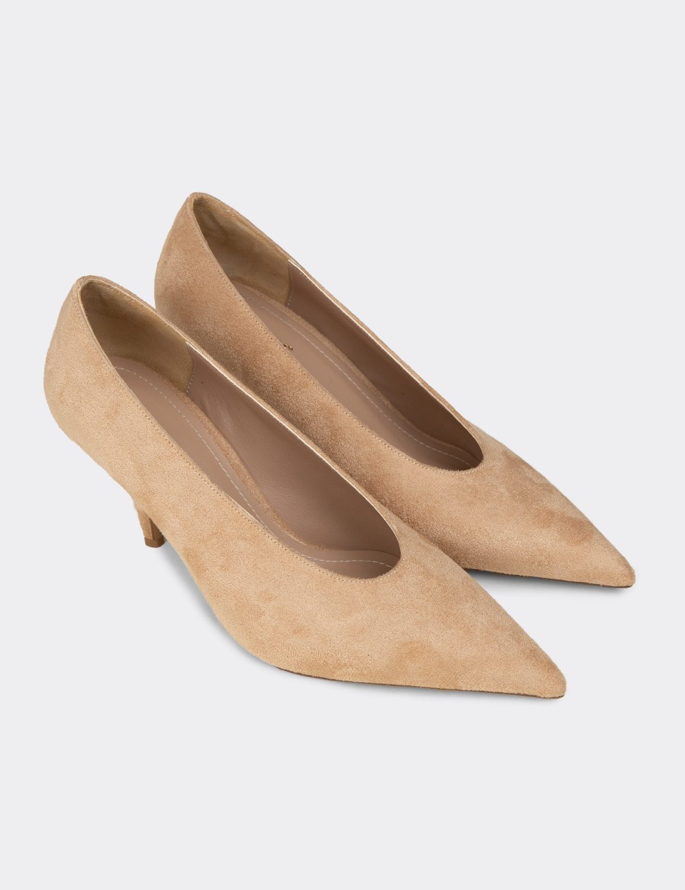 Women's Beige High Heels - V4034ZBEJM01