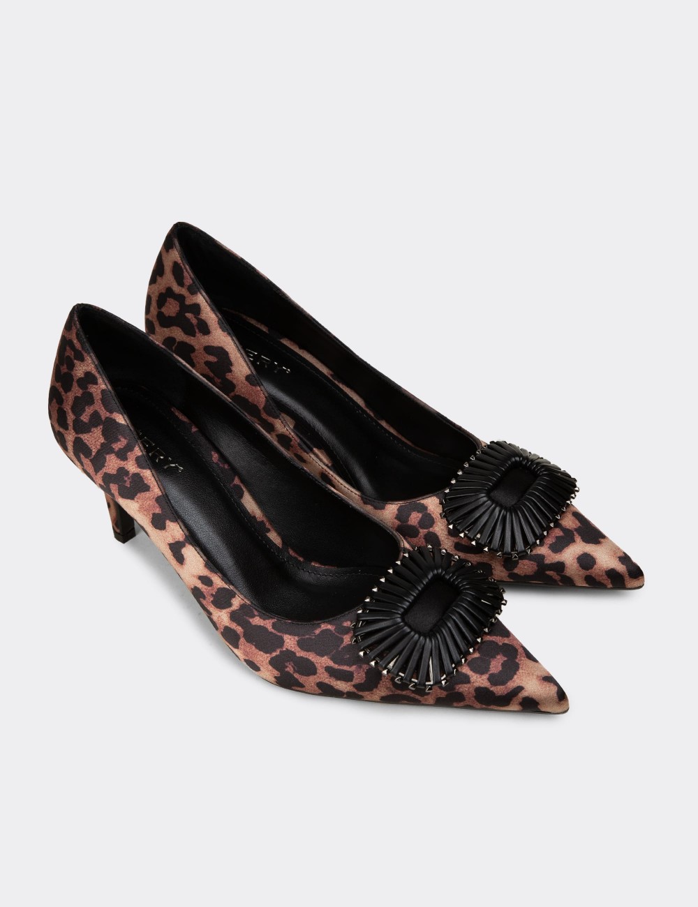 Women's Brown Leopard Print Heels - V3091ZLPRM01