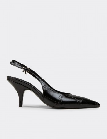 Women's Black Slingback Stiletto