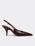 Women's Burgundy Slingback Stiletto