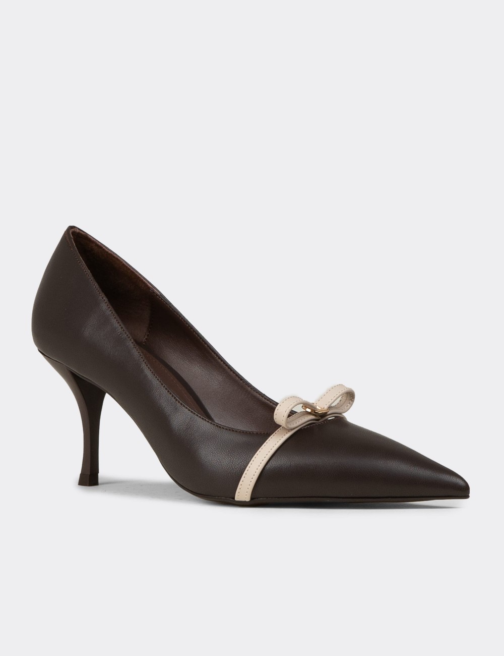 Women's Brown Stiletto Heels - V4025ZKHVM01