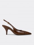 Women's Brown Slingback Stiletto