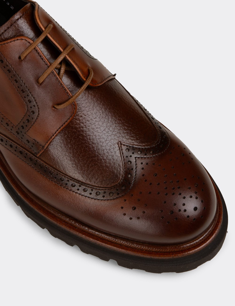 Men's Tan Leather Lace-up Footwear - F6532MTBAP01