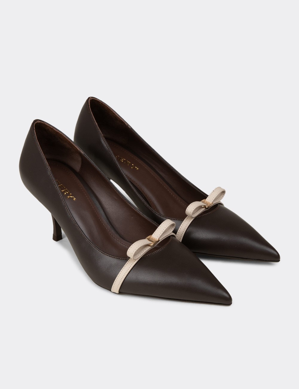 Women's Brown Stiletto Heels - V4025ZKHVM01