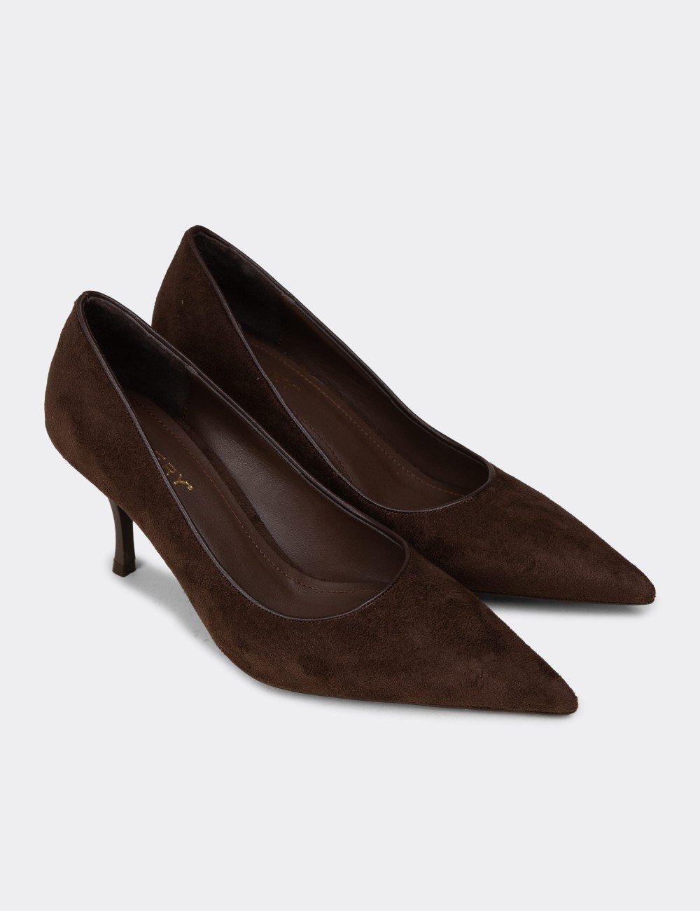 Women's Brown Suede Pointed Toe Stiletto - V4045ZKHVM01
