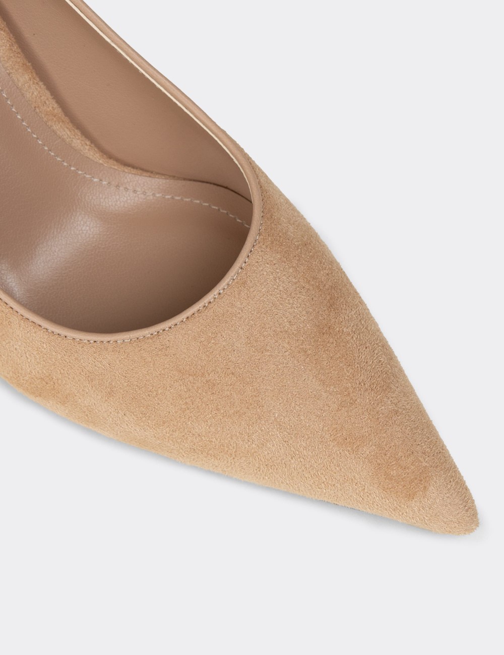Women's Beige Suede Pointed Toe Stiletto - V4045ZBEJM01