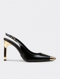 Women's Black Slingback Stiletto Heels