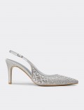 Women's Silver Slingback Stiletto Heels