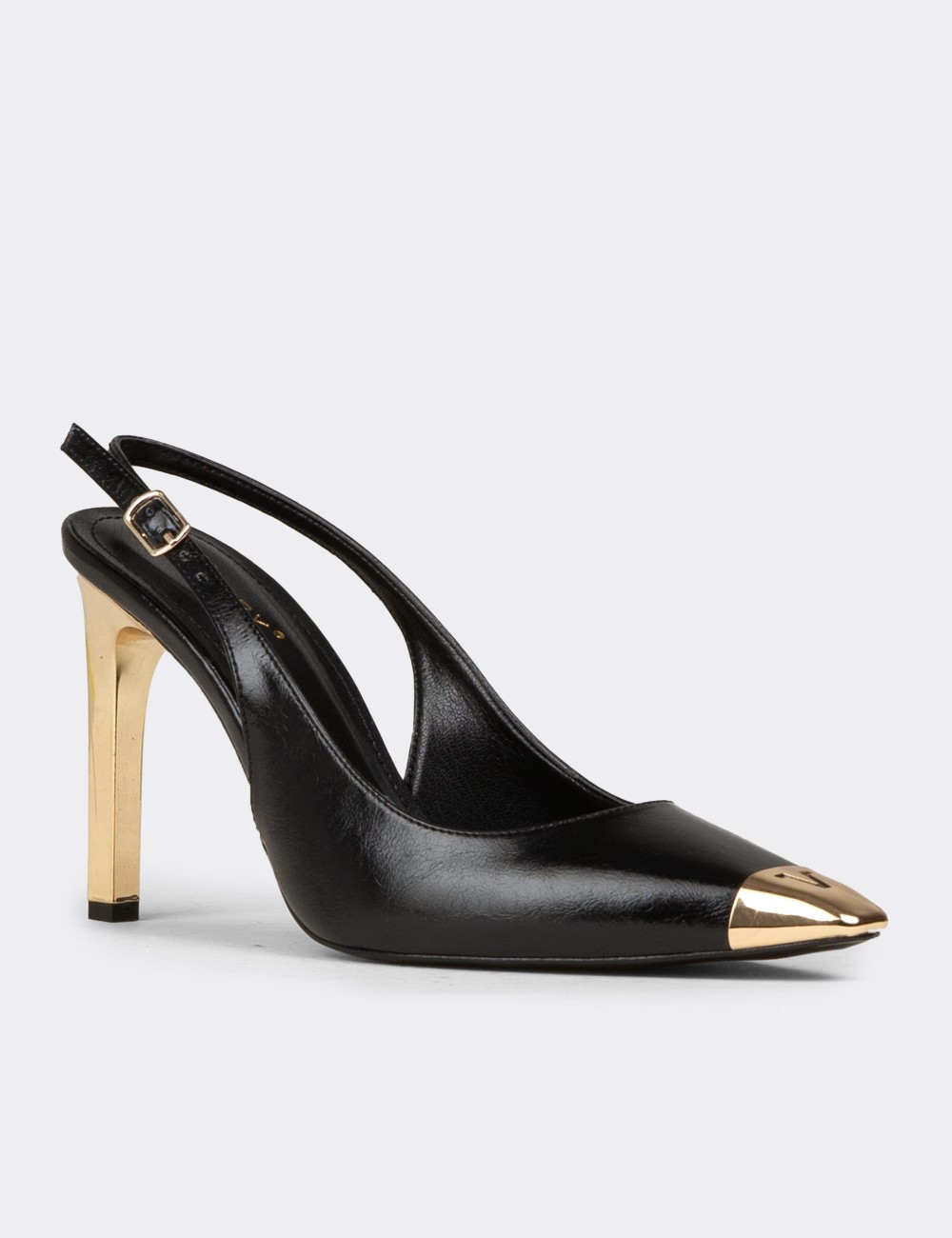 Women's Black Slingback Stiletto Heels - RD141ZSYHM01