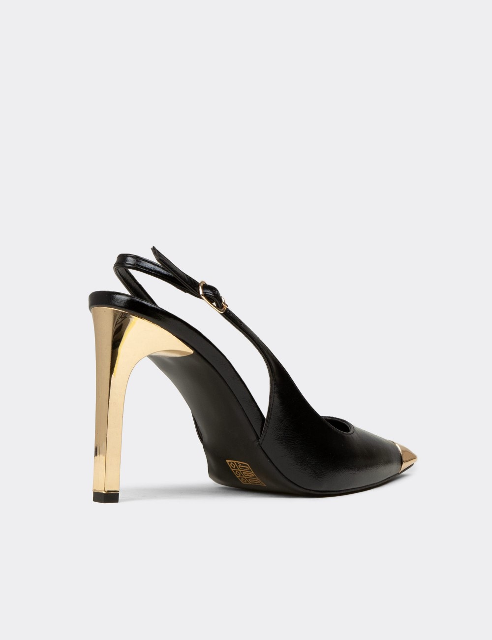 Women's Black Slingback Stiletto Heels - RD141ZSYHM01