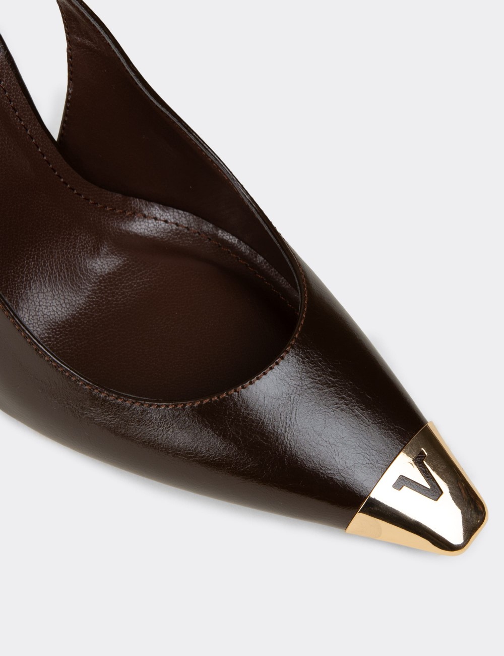 Women's Brown Slingback Stiletto Heels - RD141ZKHVM01