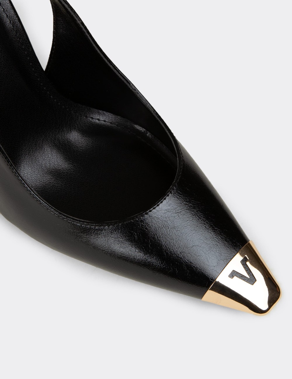 Women's Black Slingback Stiletto Heels - RD141ZSYHM01