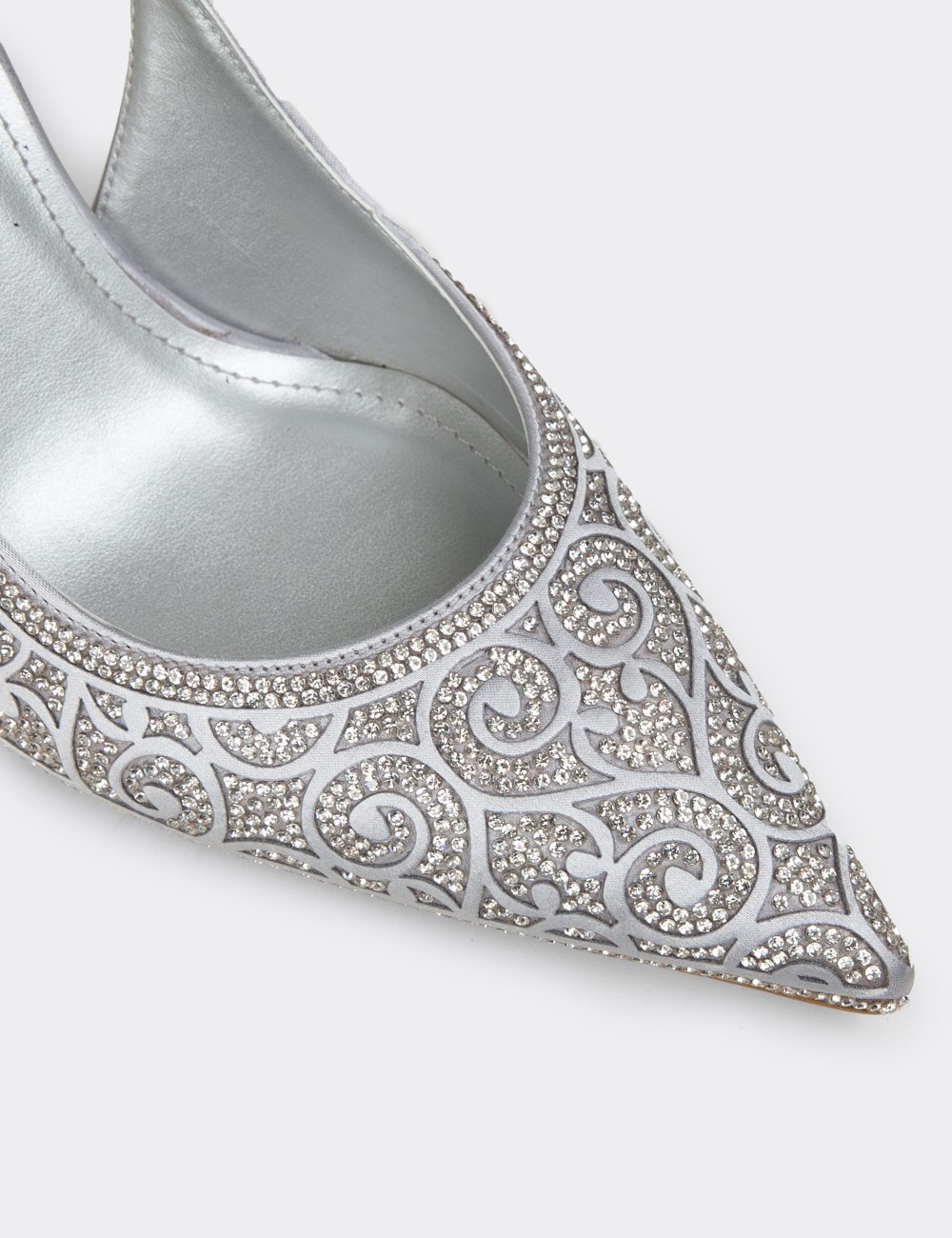 Women's Silver Slingback Stiletto Heels - RD035ZGMSM01