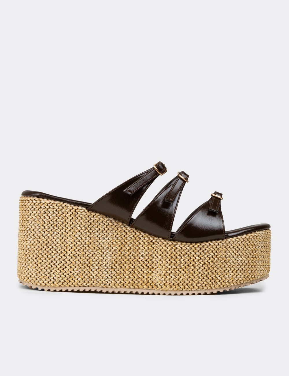 Women's Brown Platform Sandals - RD120ZKHVC01