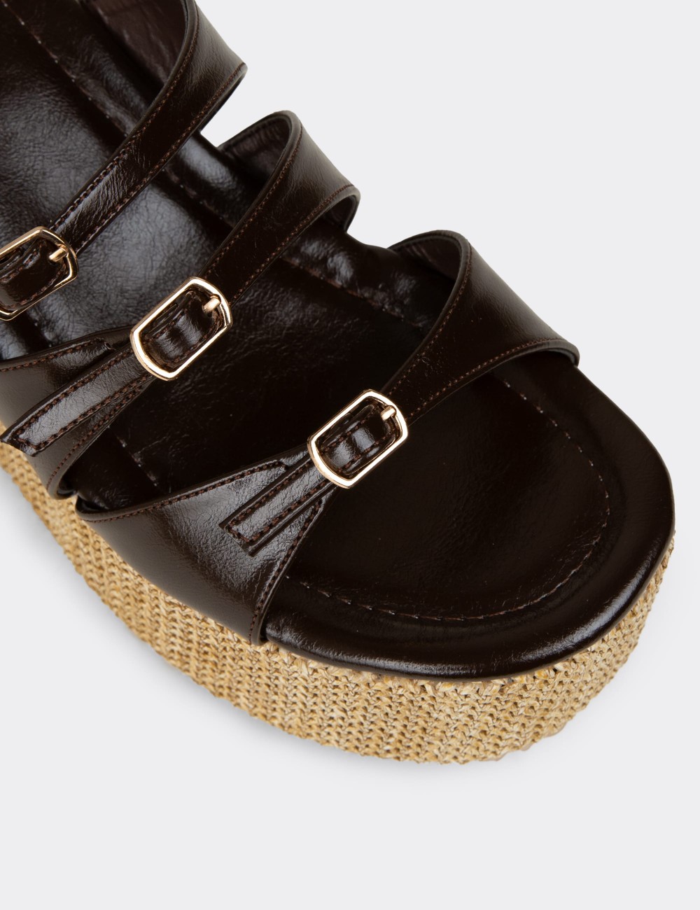 Women's Brown Platform Sandals - RD120ZKHVC01