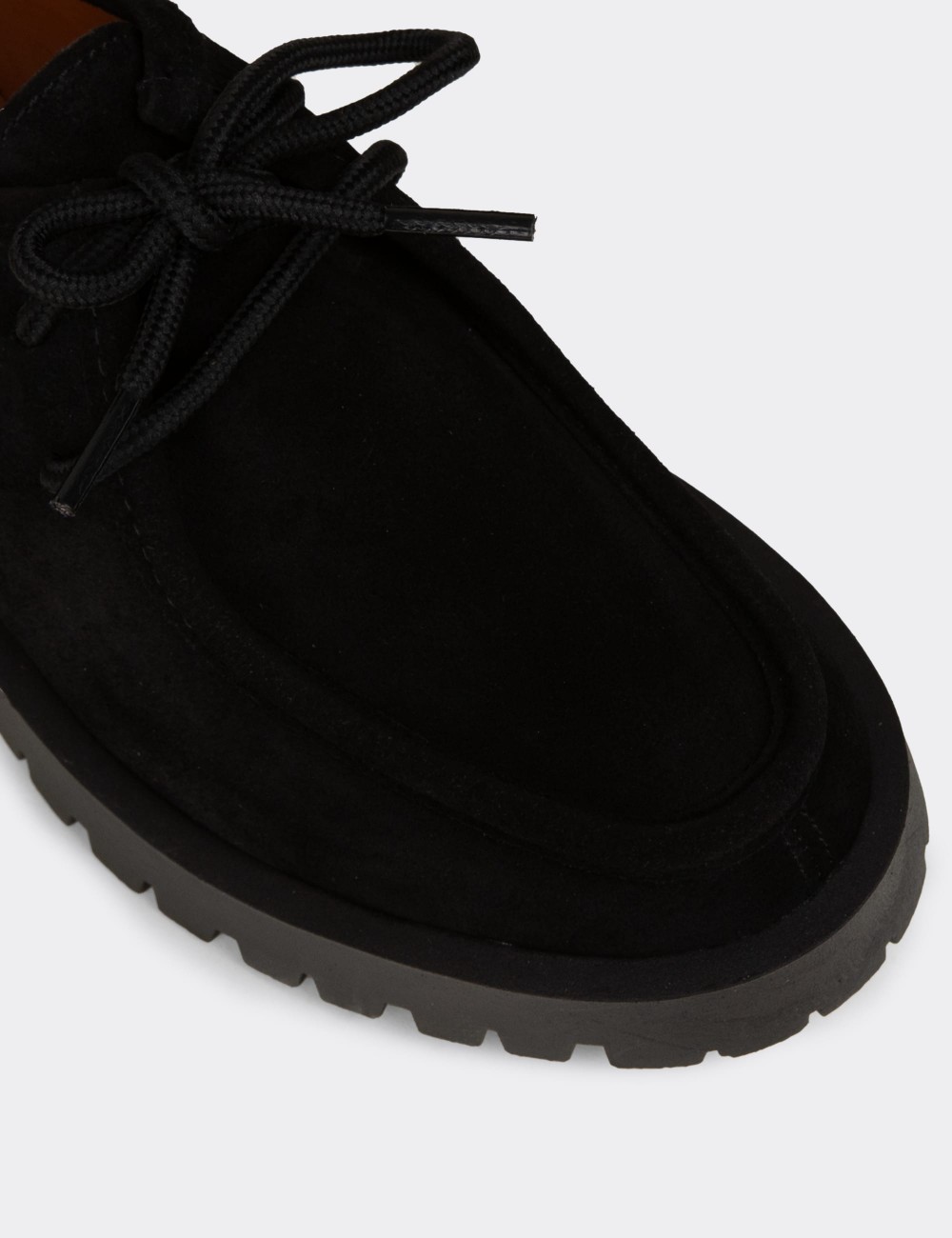 Women's Black Suede Leather Lace-up Shoes - OS001ZSYHC02