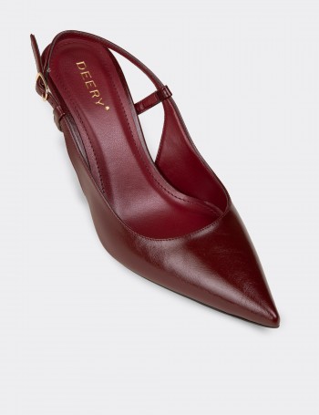 Women's Burgundy Slingback Stiletto