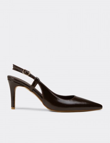 Women's Brown Slingback Stiletto Heels