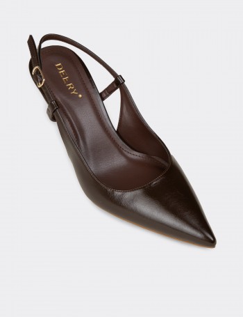 Women's Brown Slingback Stiletto Heels