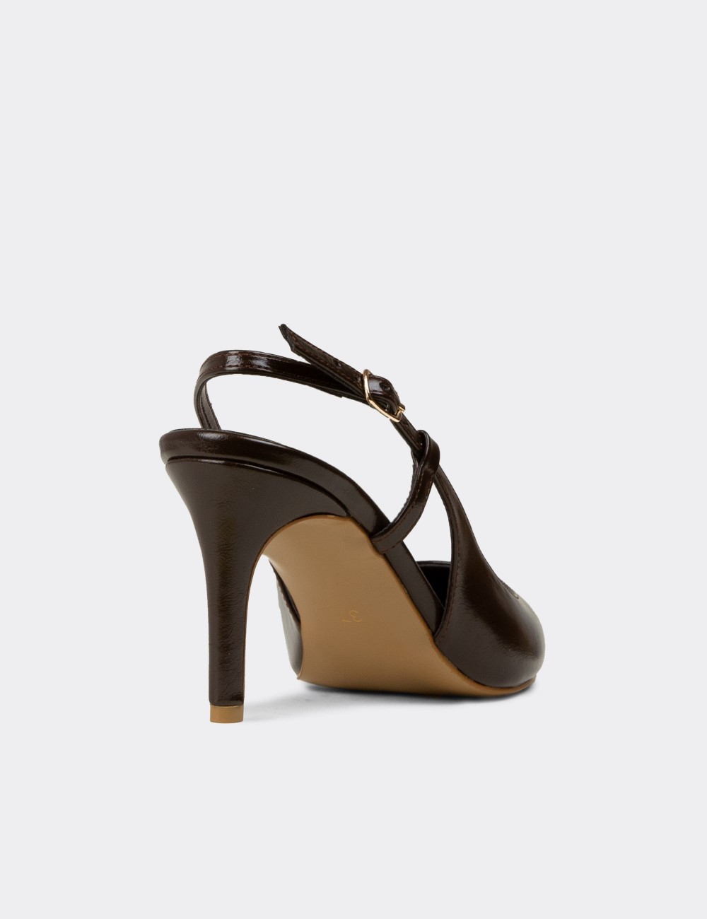 Women's Brown Slingback Stiletto Heels - RD420ZKHVM01