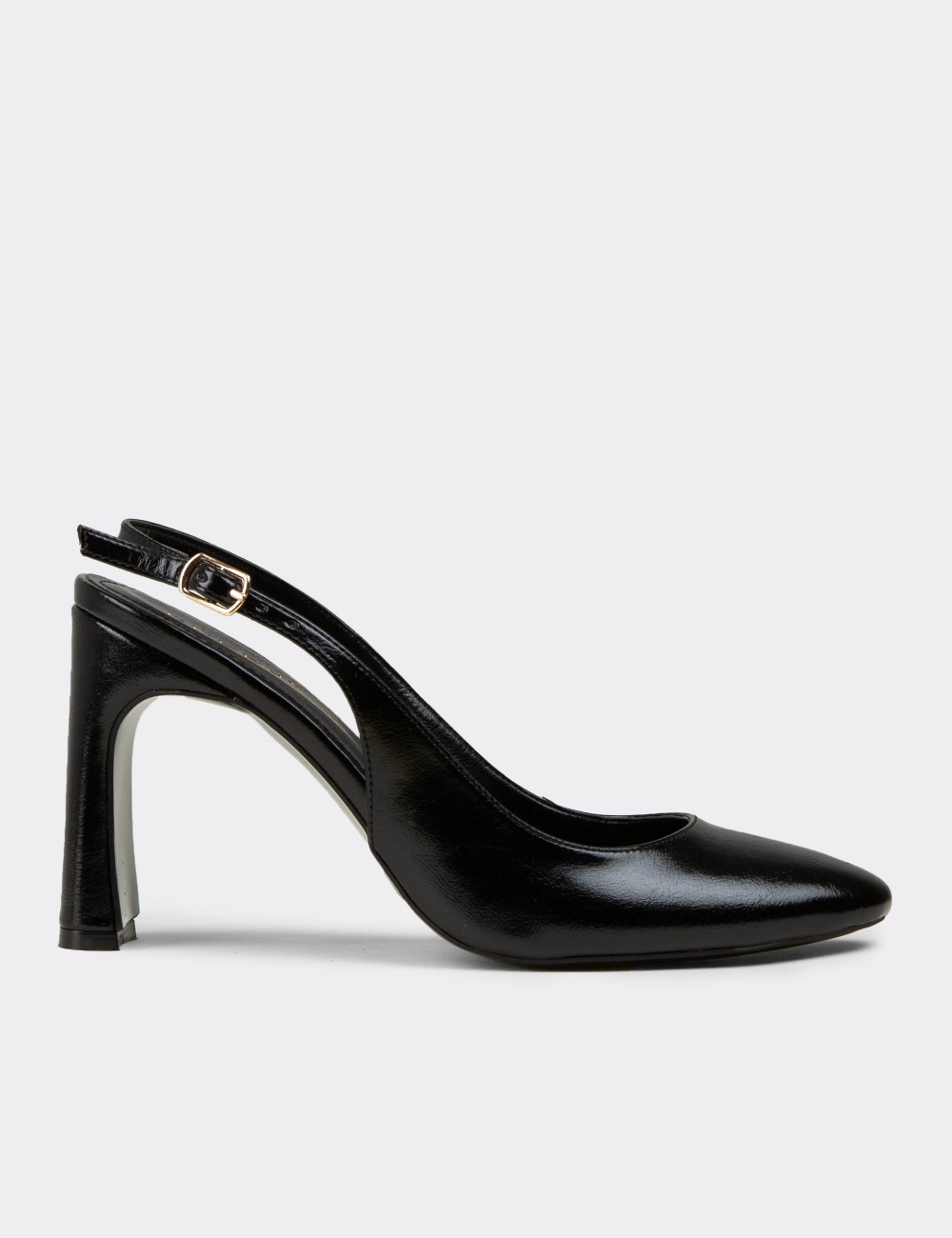 Women's Black Heeled Shoes - RD144ZSYHM01
