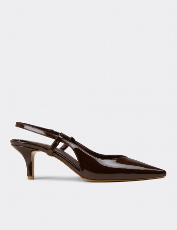 Women's Brown Patent Heels