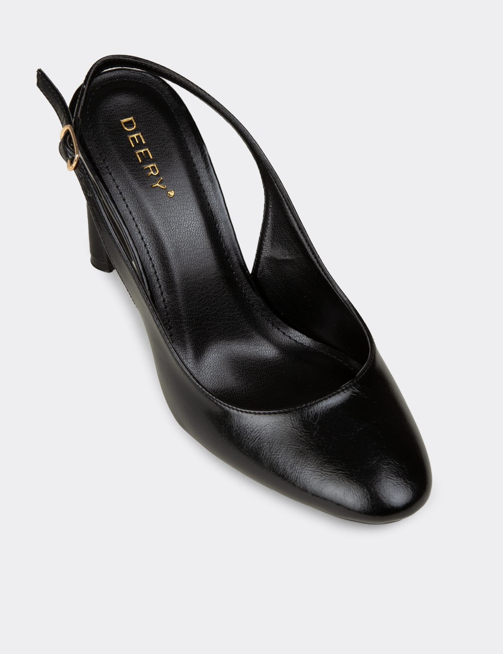 Women's Black Heeled Shoes - RD144ZSYHM01
