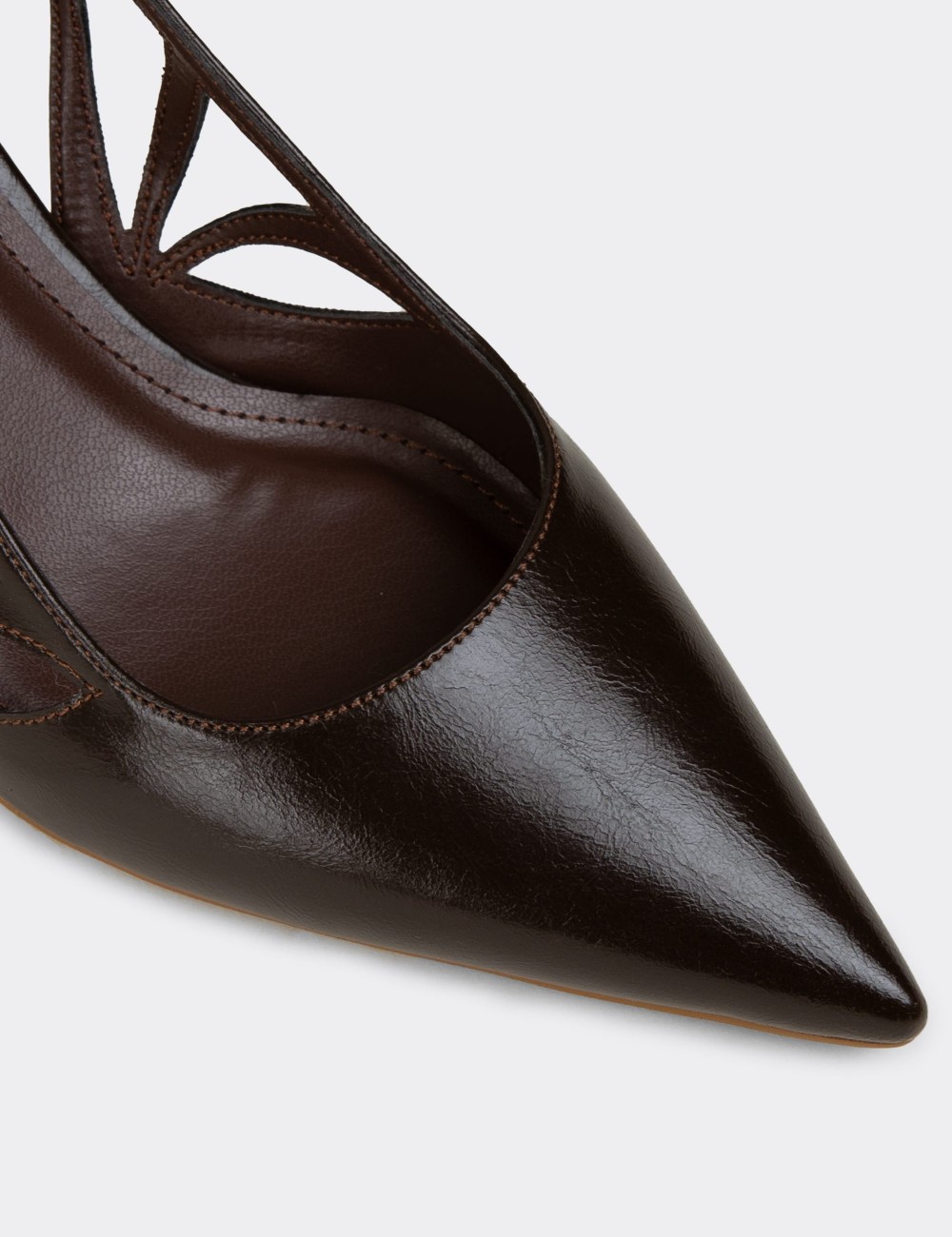 Women's Brown Heeled Shoes - RD310ZKHVM01