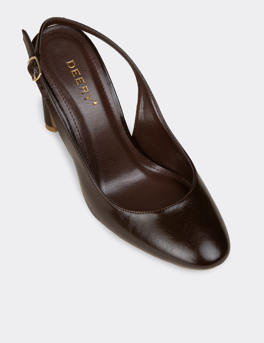 Women's Brown Heeled Shoes - RD144ZKHVM01