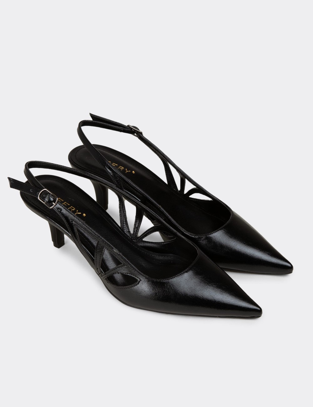 Women's Black Heeled Shoes - RD310ZSYHM01