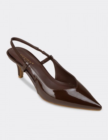 Women's Brown Patent Heels