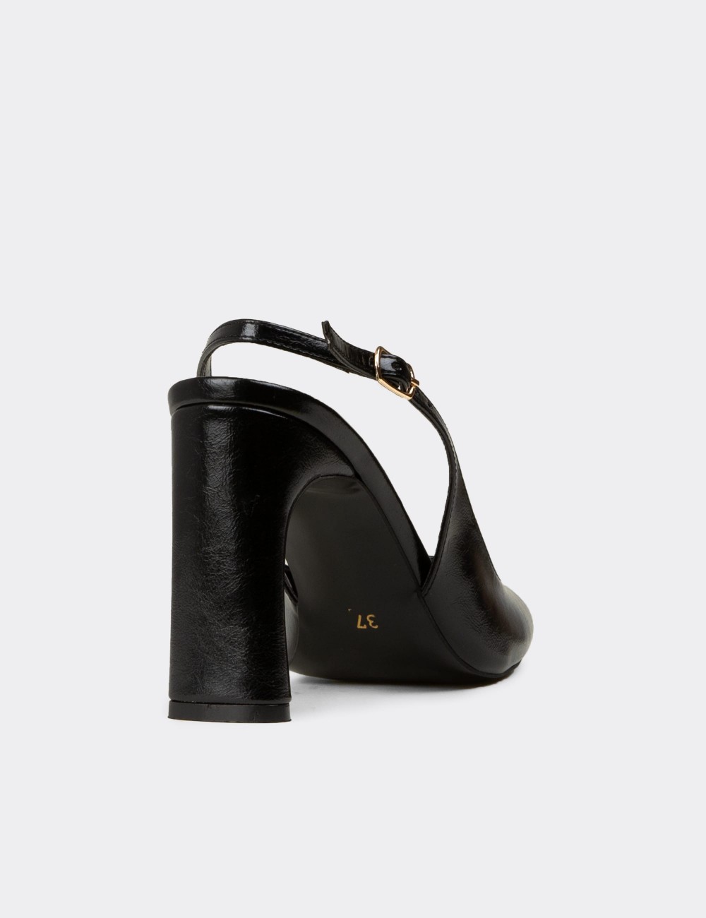 Women's Black Heeled Shoes - RD144ZSYHM01