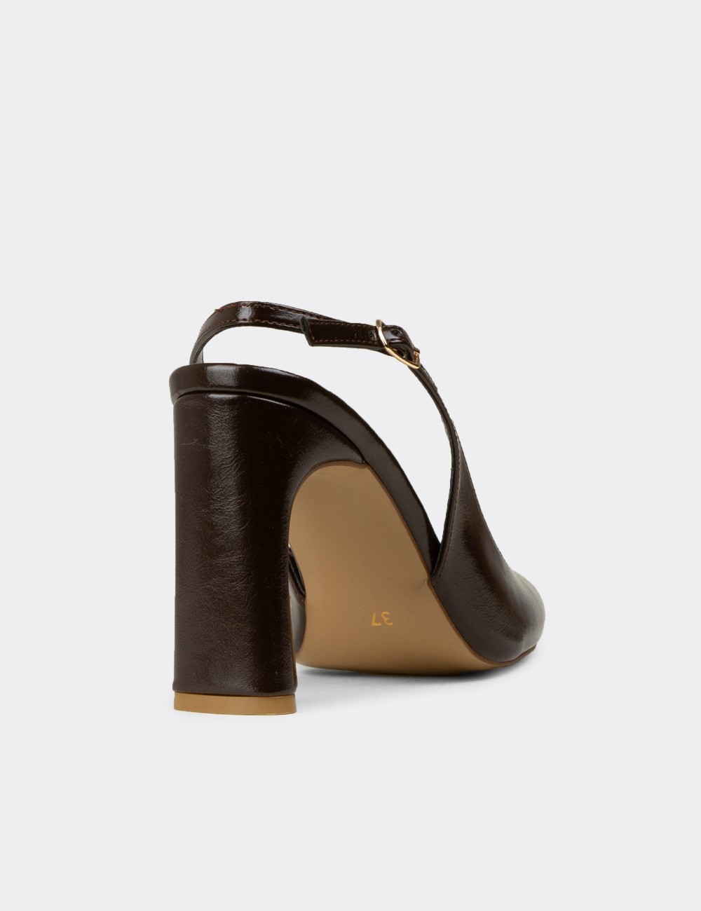 Women's Brown Heeled Shoes - RD144ZKHVM01