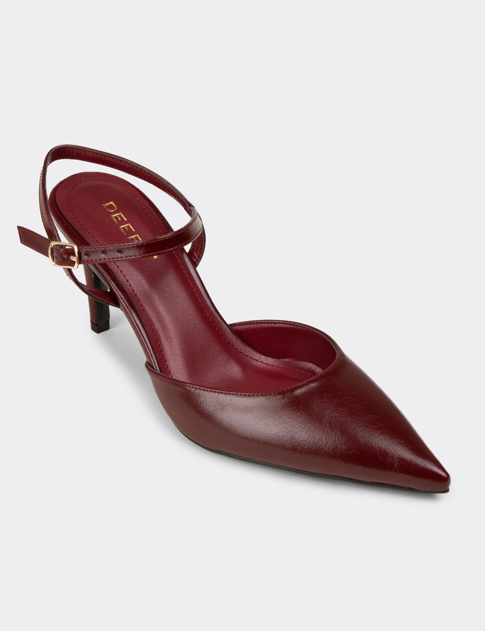 Women's Burgundy Heeled Shoes - RD030ZBRDM01