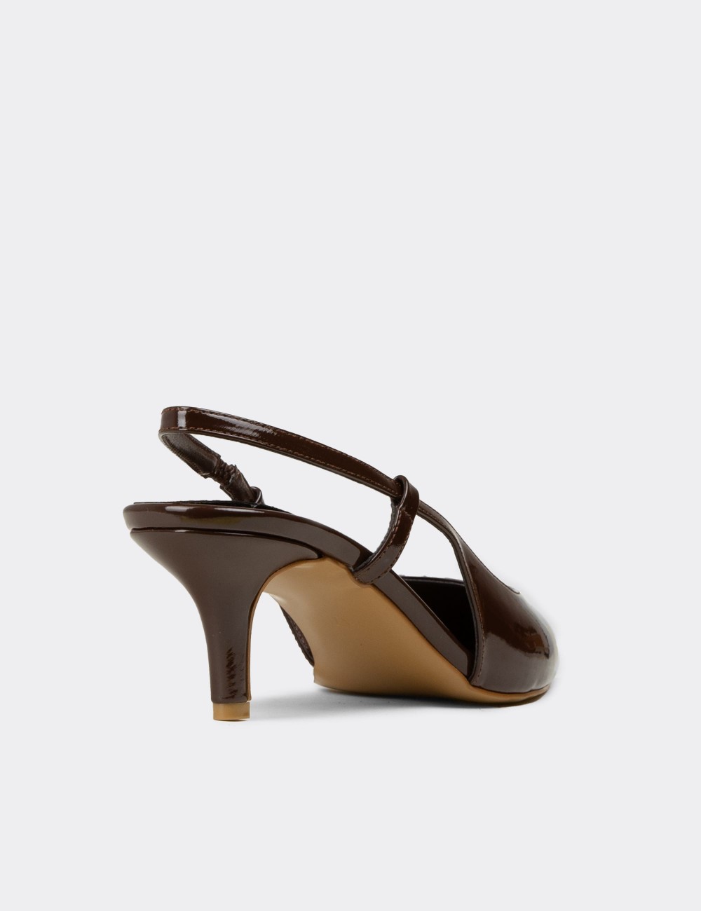 Women's Brown Patent Heels - RD143ZKHVM01