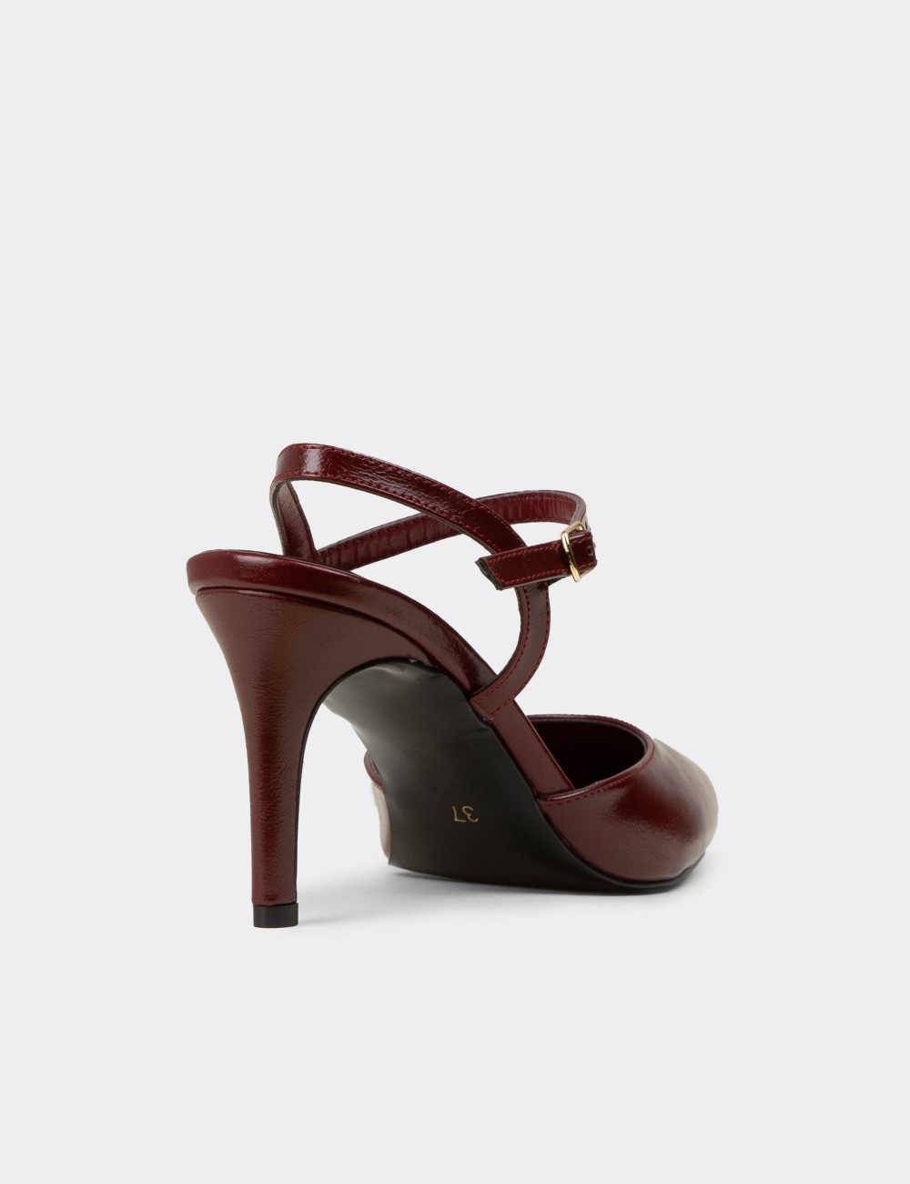 Women's Burgundy Heeled Shoes - RD030ZBRDM01
