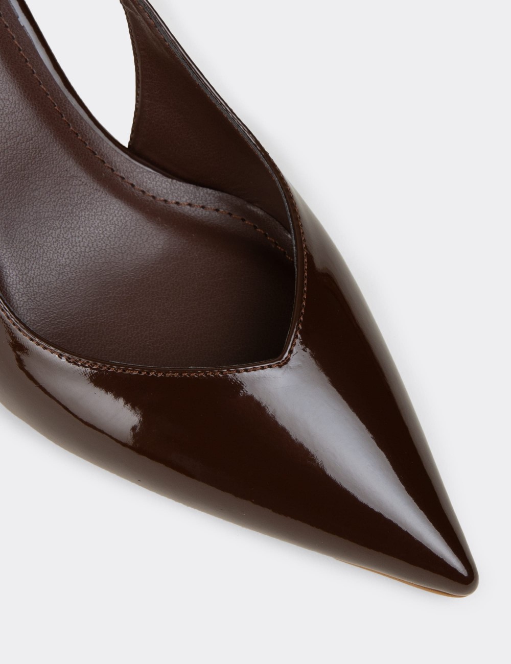Women's Brown Patent Heels - RD143ZKHVM01