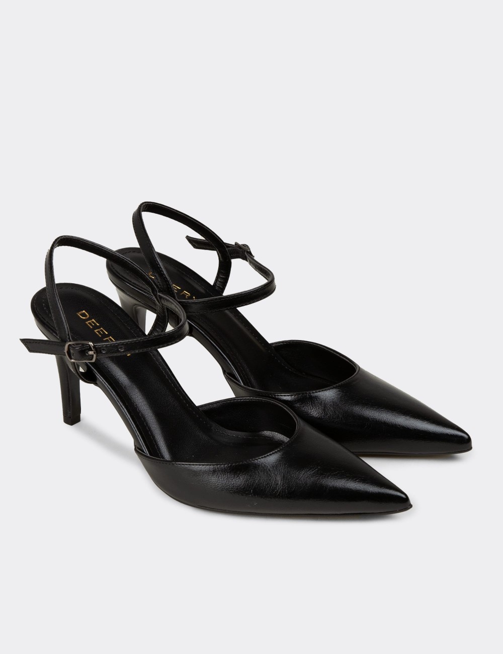 Women's Black Heeled Shoes - RD030ZSYHM01