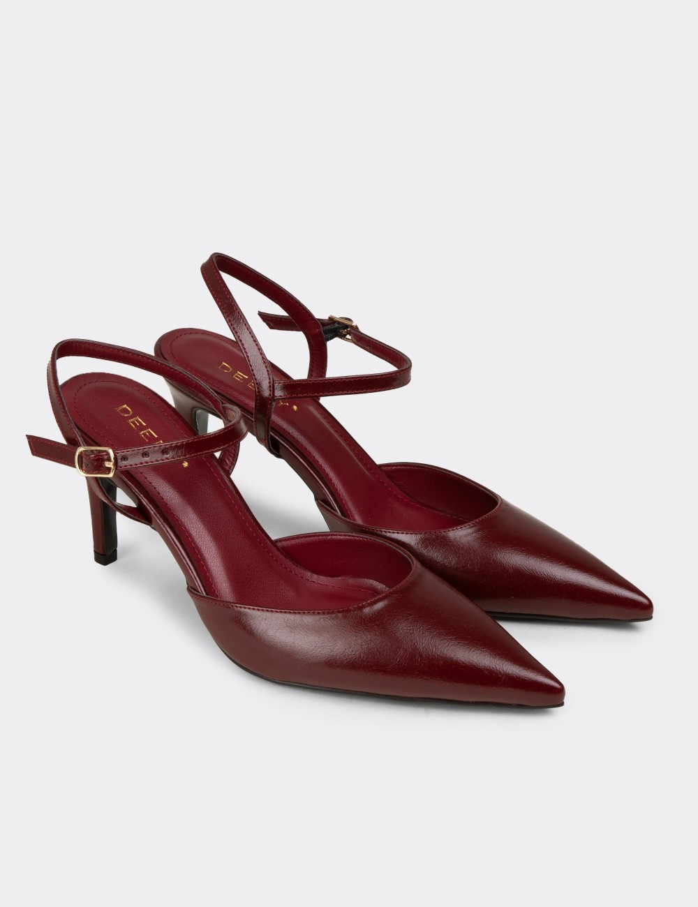 Women's Burgundy Heeled Shoes - RD030ZBRDM01