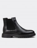 Black Leather Chelsea Boots